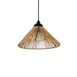 GLOBOSTAR® FUNIS 205-0084 Boho Κρεμαστό Φωτιστικό Οροφής με Ντουί 1 x E27 AC 220-240V IP20 - Μπεζ - M25 x Π25 x Υ16cm