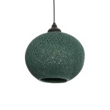 GLOBOSTAR® SOLEI 205-0015 Boho Κρεμαστό Φωτιστικό Οροφής με Ντουί 1 x E27 AC 220-240V IP20 - Πράσινο - M20 x Π20 x Υ25cm