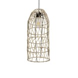 GLOBOSTAR® NETI 205-0024 Boho Κρεμαστό Φωτιστικό Οροφής με Ντουί 1 x E27 AC 220-240V IP20 - Μπεζ - M20 x Π20 x Υ49cm