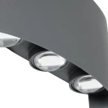 kelvo® SIXOAD KLV-101-0007 Φωτιστικό Τοίχου / Απλίκα LED 18W 1800lm 30° AC 220-240V Αδιάβροχο IP65 Θερμό Λευκό 2700K - CREE XPE Chip & TÜV SÜD Driver - Γκρι Ανθρακί Ματ - Μ17 x Π4 x Υ8cm - 5 Χρόνια Εγγύηση