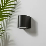 kelvo® MURANO KLV-101-0012 Φωτιστικό Τοίχου / Απλίκα για Λάμπα MR16 με Ντουί GU10 AC 220-240V Αδιάβροχο IP65 - Μαύρο Ματ - Μ8 x Π8 x Υ7cm