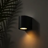 kelvo® MURANO KLV-101-0012 Φωτιστικό Τοίχου / Απλίκα για Λάμπα MR16 με Ντουί GU10 AC 220-240V Αδιάβροχο IP65 - Μαύρο Ματ - Μ8 x Π8 x Υ7cm