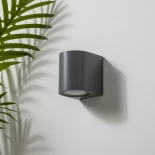 kelvo® MURANO KLV-101-0013 Φωτιστικό Τοίχου / Απλίκα για Λάμπα MR16 με Ντουί GU10 AC 220-240V Αδιάβροχο IP65 - Γκρι Ανθρακί Ματ - Μ8 x Π8 x Υ7cm