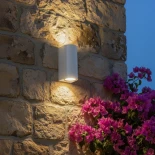 kelvo® MURANO KLV-101-0017 Φωτιστικό Τοίχου / Απλίκα για 2 Λάμπες MR16 με Ντουί GU10 AC 220-240V Αδιάβροχο IP65 - Λευκό Ματ - Μ8 x Π8 x Υ15cm