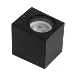 kelvo® BURANO KLV-101-0018 Φωτιστικό Τοίχου / Απλίκα για Λάμπα MR16 με Ντουί GU10 AC 220-240V Αδιάβροχο IP65 - Μαύρο Ματ - Μ8 x Π8 x Υ7cm