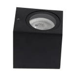 kelvo® BURANO KLV-101-0018 Φωτιστικό Τοίχου / Απλίκα για Λάμπα MR16 με Ντουί GU10 AC 220-240V Αδιάβροχο IP65 - Μαύρο Ματ - Μ8 x Π8 x Υ7cm