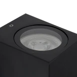 kelvo® BURANO KLV-101-0018 Φωτιστικό Τοίχου / Απλίκα για Λάμπα MR16 με Ντουί GU10 AC 220-240V Αδιάβροχο IP65 - Μαύρο Ματ - Μ8 x Π8 x Υ7cm