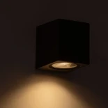 kelvo® BURANO KLV-101-0018 Φωτιστικό Τοίχου / Απλίκα για Λάμπα MR16 με Ντουί GU10 AC 220-240V Αδιάβροχο IP65 - Μαύρο Ματ - Μ8 x Π8 x Υ7cm