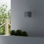 kelvo® BURANO KLV-101-0019 Φωτιστικό Τοίχου / Απλίκα για Λάμπα MR16 με Ντουί GU10 AC 220-240V Αδιάβροχο IP65 - Γκρι Ανθρακί Ματ - Μ8 x Π8 x Υ7cm