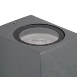 kelvo® BURANO KLV-101-0019 Φωτιστικό Τοίχου / Απλίκα για Λάμπα MR16 με Ντουί GU10 AC 220-240V Αδιάβροχο IP65 - Γκρι Ανθρακί Ματ - Μ8 x Π8 x Υ7cm