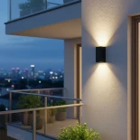 kelvo® BURANO KLV-101-0021 Φωτιστικό Τοίχου / Απλίκα για 2 Λάμπες MR16 με Ντουί GU10 AC 220-240V Αδιάβροχο IP65 - Μαύρο Ματ - Μ8 x Π8 x Υ15cm