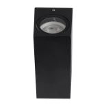 kelvo® BURANO KLV-101-0021 Φωτιστικό Τοίχου / Απλίκα για 2 Λάμπες MR16 με Ντουί GU10 AC 220-240V Αδιάβροχο IP65 - Μαύρο Ματ - Μ8 x Π8 x Υ15cm