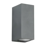 kelvo® BURANO KLV-101-0022 Φωτιστικό Τοίχου / Απλίκα για 2 Λάμπες MR16 με Ντουί GU10 AC 220-240V Αδιάβροχο IP65 - Γκρι Ανθρακί Ματ - Μ8 x Π8 x Υ15cm