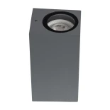 kelvo® BURANO KLV-101-0022 Φωτιστικό Τοίχου / Απλίκα για 2 Λάμπες MR16 με Ντουί GU10 AC 220-240V Αδιάβροχο IP65 - Γκρι Ανθρακί Ματ - Μ8 x Π8 x Υ15cm