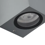 kelvo® BURANO KLV-101-0022 Φωτιστικό Τοίχου / Απλίκα για 2 Λάμπες MR16 με Ντουί GU10 AC 220-240V Αδιάβροχο IP65 - Γκρι Ανθρακί Ματ - Μ8 x Π8 x Υ15cm