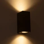 kelvo® BURANO KLV-101-0022 Φωτιστικό Τοίχου / Απλίκα για 2 Λάμπες MR16 με Ντουί GU10 AC 220-240V Αδιάβροχο IP65 - Γκρι Ανθρακί Ματ - Μ8 x Π8 x Υ15cm