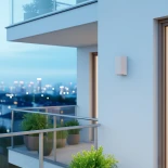 kelvo® BURANO KLV-101-0023 Φωτιστικό Τοίχου / Απλίκα για 2 Λάμπες MR16 με Ντουί GU10 AC 220-240V Αδιάβροχο IP65 - Λευκό Ματ - Μ8 x Π8 x Υ15cm