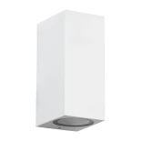 kelvo® BURANO KLV-101-0023 Φωτιστικό Τοίχου / Απλίκα για 2 Λάμπες MR16 με Ντουί GU10 AC 220-240V Αδιάβροχο IP65 - Λευκό Ματ - Μ8 x Π8 x Υ15cm