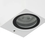 kelvo® BURANO KLV-101-0023 Φωτιστικό Τοίχου / Απλίκα για 2 Λάμπες MR16 με Ντουί GU10 AC 220-240V Αδιάβροχο IP65 - Λευκό Ματ - Μ8 x Π8 x Υ15cm