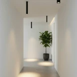 kelvo® DUCT KLV-101-0052 Φωτιστικό Downlight Σποτ για Λάμπα MR16 με Ντουί GU10 AC 220-240V IP20 - Μαύρο Ματ - Μ6 x Π6 x Υ45cm