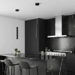 kelvo® CANAL KLV-101-0070 Κρεμαστό Φωτιστικό Οροφής LED 7W 700lm 36° AC 220-240V IP20 Θερμό Λευκό 2700K - Bridgelux COB Chip & TÜV SÜD Driver - Μαύρο Ματ - Μ4 x Π4 x Υ30cm - 5 Χρόνια Εγγύηση