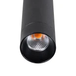 kelvo® CANAL KLV-101-0073 Κρεμαστό Φωτιστικό Οροφής LED 7W 700lm 36° AC 220-240V IP20 Θερμό Λευκό 2700K - Bridgelux COB Chip & TÜV SÜD Driver - Μαύρο Ματ - Μ4 x Π4 x Υ80cm - 5 Χρόνια Εγγύηση