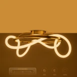 kelvo® GLOW KLV-101-0149 Φωτιστικό Οροφής LED 34W 3400lm 360° AC 220-240V IP20 Ρυθμιζόμενο Λευκό CCT με Χειριστήριο από 2700K έως 6000K Dimmable - Lumileds SMD Chip - Χρυσό Πλατίνα - Μ60 x Π60 x Υ30cm - 3 Χρόνια Εγγύηση