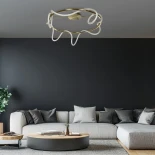 kelvo® GLOW KLV-101-0150 Φωτιστικό Οροφής LED 65W 6500lm 360° AC 220-240V IP20 Ρυθμιζόμενο Λευκό CCT με Χειριστήριο από 2700K έως 6000K Dimmable - Lumileds SMD Chip - Χρυσό Πλατίνα - Μ100 x Π100 x Υ30cm - 3 Χρόνια Εγγύηση