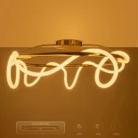 kelvo® GLOW KLV-101-0150 Φωτιστικό Οροφής LED 65W 6500lm 360° AC 220-240V IP20 Ρυθμιζόμενο Λευκό CCT με Χειριστήριο από 2700K έως 6000K Dimmable - Lumileds SMD Chip - Χρυσό Πλατίνα - Μ100 x Π100 x Υ30cm - 3 Χρόνια Εγγύηση