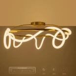 kelvo® GLOW KLV-101-0150 Φωτιστικό Οροφής LED 65W 6500lm 360° AC 220-240V IP20 Ρυθμιζόμενο Λευκό CCT με Χειριστήριο από 2700K έως 6000K Dimmable - Lumileds SMD Chip - Χρυσό Πλατίνα - Μ100 x Π100 x Υ30cm - 3 Χρόνια Εγγύηση