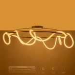 kelvo® GLOW KLV-101-0151 Φωτιστικό Οροφής LED 89W 8900lm 360° AC 220-240V IP20 Ρυθμιζόμενο Λευκό CCT με Χειριστήριο από 2700K έως 6000K Dimmable - Lumileds SMD Chip - Χρυσό Πλατίνα - Μ150 x Π150 x Υ30cm - 3 Χρόνια Εγγύηση