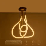 kelvo® GLOW KLV-101-0152 Φωτιστικό Οροφής LED 40W 4000lm 360° AC 220-240V IP20 Ρυθμιζόμενο Λευκό CCT με Χειριστήριο από 2700K έως 6000K Dimmable - Lumileds SMD Chip - Χρυσό Πλατίνα - Μ50 x Π50 x Υ70cm - 3 Χρόνια Εγγύηση