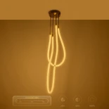 kelvo® GLOW KLV-101-0153 Φωτιστικό Οροφής LED 42W 4200lm 360° AC 220-240V IP20 Ρυθμιζόμενο Λευκό CCT με Χειριστήριο από 2700K έως 6000K Dimmable - Lumileds SMD Chip - Χρυσό Πλατίνα - Μ50 x Π50 x Υ70cm - 3 Χρόνια Εγγύηση