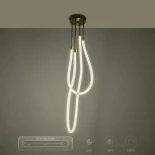 kelvo® GLOW KLV-101-0153 Φωτιστικό Οροφής LED 42W 4200lm 360° AC 220-240V IP20 Ρυθμιζόμενο Λευκό CCT με Χειριστήριο από 2700K έως 6000K Dimmable - Lumileds SMD Chip - Χρυσό Πλατίνα - Μ50 x Π50 x Υ70cm - 3 Χρόνια Εγγύηση