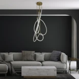 kelvo® GLOW KLV-101-0154 Φωτιστικό Οροφής LED 85W 8500lm 360° AC 220-240V IP20 Ρυθμιζόμενο Λευκό CCT με Χειριστήριο από 2700K έως 6000K Dimmable - Lumileds SMD Chip - Χρυσό Πλατίνα - Μ100 x Π100 x Υ140cm - 3 Χρόνια Εγγύηση