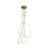 kelvo® GLOW KLV-101-0154 Φωτιστικό Οροφής LED 85W 8500lm 360° AC 220-240V IP20 Ρυθμιζόμενο Λευκό CCT με Χειριστήριο από 2700K έως 6000K Dimmable - Lumileds SMD Chip - Χρυσό Πλατίνα - Μ100 x Π100 x Υ140cm - 3 Χρόνια Εγγύηση