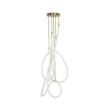 kelvo® GLOW KLV-101-0154 Φωτιστικό Οροφής LED 85W 8500lm 360° AC 220-240V IP20 Ρυθμιζόμενο Λευκό CCT με Χειριστήριο από 2700K έως 6000K Dimmable - Lumileds SMD Chip - Χρυσό Πλατίνα - Μ100 x Π100 x Υ140cm - 3 Χρόνια Εγγύηση