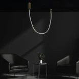 kelvo® GLOW KLV-101-0155 Κρεμαστό Φωτιστικό Οροφής LED 27W 2700lm 360° AC 220-240V IP20 Ρυθμιζόμενο Λευκό CCT με Χειριστήριο από 2700K έως 6000K Dimmable - Lumileds SMD Chip - Χρυσό Πλατίνα - Μ90 x Π9 x Υ95cm - 3 Χρόνια Εγγύηση