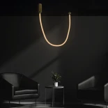 kelvo® GLOW KLV-101-0155 Κρεμαστό Φωτιστικό Οροφής LED 27W 2700lm 360° AC 220-240V IP20 Ρυθμιζόμενο Λευκό CCT με Χειριστήριο από 2700K έως 6000K Dimmable - Lumileds SMD Chip - Χρυσό Πλατίνα - Μ90 x Π9 x Υ95cm - 3 Χρόνια Εγγύηση