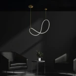 kelvo® GLOW KLV-101-0156 Κρεμαστό Φωτιστικό Οροφής LED 34W 3400lm 360° AC 220-240V IP20 Ρυθμιζόμενο Λευκό CCT με Χειριστήριο από 2700K έως 6000K Dimmable - Lumileds SMD Chip - Χρυσό Πλατίνα - Μ20 x Π35 x Υ120cm - 3 Χρόνια Εγγύηση