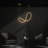 kelvo® GLOW KLV-101-0156 Κρεμαστό Φωτιστικό Οροφής LED 34W 3400lm 360° AC 220-240V IP20 Ρυθμιζόμενο Λευκό CCT με Χειριστήριο από 2700K έως 6000K Dimmable - Lumileds SMD Chip - Χρυσό Πλατίνα - Μ20 x Π35 x Υ120cm - 3 Χρόνια Εγγύηση