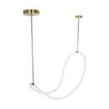 kelvo® GLOW KLV-101-0156 Κρεμαστό Φωτιστικό Οροφής LED 34W 3400lm 360° AC 220-240V IP20 Ρυθμιζόμενο Λευκό CCT με Χειριστήριο από 2700K έως 6000K Dimmable - Lumileds SMD Chip - Χρυσό Πλατίνα - Μ20 x Π35 x Υ120cm - 3 Χρόνια Εγγύηση