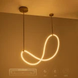 kelvo® GLOW KLV-101-0156 Κρεμαστό Φωτιστικό Οροφής LED 34W 3400lm 360° AC 220-240V IP20 Ρυθμιζόμενο Λευκό CCT με Χειριστήριο από 2700K έως 6000K Dimmable - Lumileds SMD Chip - Χρυσό Πλατίνα - Μ20 x Π35 x Υ120cm - 3 Χρόνια Εγγύηση