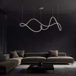 kelvo® GLOW KLV-101-0157 Κρεμαστό Φωτιστικό Οροφής LED 65W 6500lm 360° AC 220-240V IP20 Ρυθμιζόμενο Λευκό CCT με Χειριστήριο από 2700K έως 6000K Dimmable - Lumileds SMD Chip - Χρυσό Πλατίνα - Μ150 x Π70 x Υ90cm - 3 Χρόνια Εγγύηση