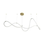 kelvo® GLOW KLV-101-0157 Κρεμαστό Φωτιστικό Οροφής LED 65W 6500lm 360° AC 220-240V IP20 Ρυθμιζόμενο Λευκό CCT με Χειριστήριο από 2700K έως 6000K Dimmable - Lumileds SMD Chip - Χρυσό Πλατίνα - Μ150 x Π70 x Υ90cm - 3 Χρόνια Εγγύηση