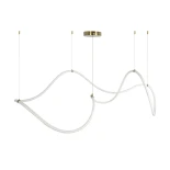 kelvo® GLOW KLV-101-0157 Κρεμαστό Φωτιστικό Οροφής LED 65W 6500lm 360° AC 220-240V IP20 Ρυθμιζόμενο Λευκό CCT με Χειριστήριο από 2700K έως 6000K Dimmable - Lumileds SMD Chip - Χρυσό Πλατίνα - Μ150 x Π70 x Υ90cm - 3 Χρόνια Εγγύηση