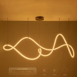 kelvo® GLOW KLV-101-0157 Κρεμαστό Φωτιστικό Οροφής LED 65W 6500lm 360° AC 220-240V IP20 Ρυθμιζόμενο Λευκό CCT με Χειριστήριο από 2700K έως 6000K Dimmable - Lumileds SMD Chip - Χρυσό Πλατίνα - Μ150 x Π70 x Υ90cm - 3 Χρόνια Εγγύηση