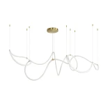 kelvo® GLOW KLV-101-0158 Κρεμαστό Φωτιστικό Οροφής LED 105W 10500lm 360° AC 220-240V IP20 Ρυθμιζόμενο Λευκό CCT με Χειριστήριο από 2700K έως 6000K Dimmable - Lumileds SMD Chip - Χρυσό Πλατίνα - Μ180 x Π180 x Υ110cm - 3 Χρόνια Εγγύηση