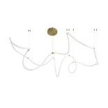 kelvo® GLOW KLV-101-0158 Κρεμαστό Φωτιστικό Οροφής LED 105W 10500lm 360° AC 220-240V IP20 Ρυθμιζόμενο Λευκό CCT με Χειριστήριο από 2700K έως 6000K Dimmable - Lumileds SMD Chip - Χρυσό Πλατίνα - Μ180 x Π180 x Υ110cm - 3 Χρόνια Εγγύηση