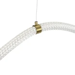 kelvo® GLOW KLV-101-0158 Κρεμαστό Φωτιστικό Οροφής LED 105W 10500lm 360° AC 220-240V IP20 Ρυθμιζόμενο Λευκό CCT με Χειριστήριο από 2700K έως 6000K Dimmable - Lumileds SMD Chip - Χρυσό Πλατίνα - Μ180 x Π180 x Υ110cm - 3 Χρόνια Εγγύηση